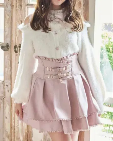 LIZLISA 리즈리사 레이어드 스타일 어깨 트임 니트 화이트