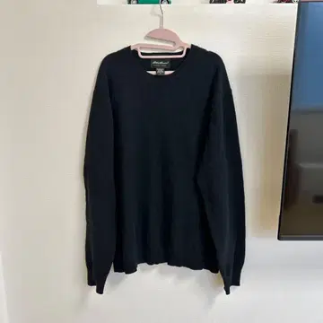 Eddie Bauer 블랙 니트 스웨터 M 램스울 스트레치