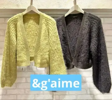 기간 한정 새상품! &g'aime 샤기 숏 기장 가디건