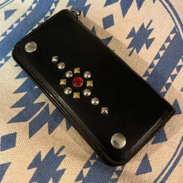 FIRSTARROWS 블랙 장지갑 스터드 커스텀