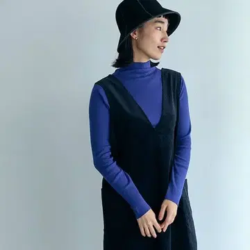 나카가와 마사시치 상점 유연한 면 레이어드 풀오버 블루