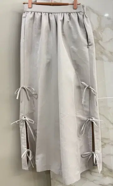 MARONENONFEE 마론에논피 리본 플레어 팬츠 베이지 38