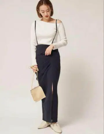 FRAY I.D 2way 리본 달린 스트레이트 턱 스커트