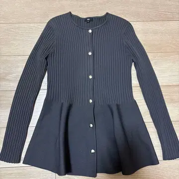 PLST 플라스테 홀가먼트 페플럼 가디건 그레이