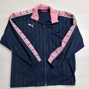 PUMA 스트라이프 저지 S~M 네이비/핑크