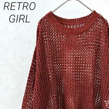 RETRO GIRL 니트 스웨터 굵은 짜임 사이드 슬릿 루즈핏