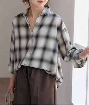 [ 완판템 ] Spick and Span 메탈 버튼 TR 체크 루즈 셔츠