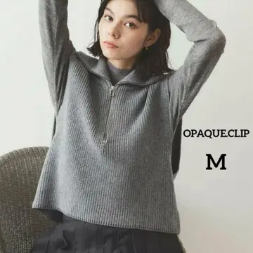 OPAQUE.CLIP 하프 지퍼 니트 베스트 M