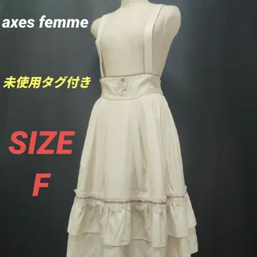 미사용 택 포함 axes femme 프릴 스커트 서스펜더 자수