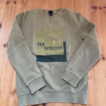 H&M 올리브 그린 맨투맨 S