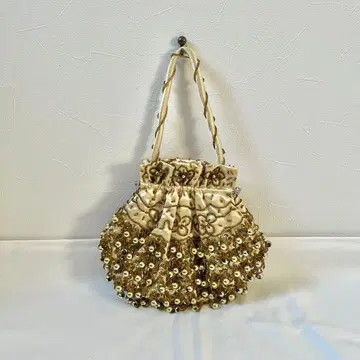 빈티지 비즈 백 골드 파티 포멀 가마구치 레트로 금