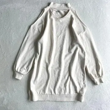 잉그 맨투맨 원피스 Y2K 오프숄더 어깨 트임 헤이세이 갸루 M