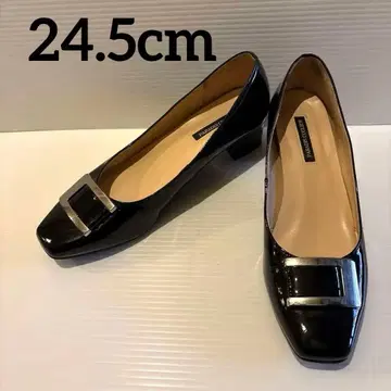 컨디션 최상 PARADIS COULEUR 블랙 펌프스 스퀘어토 24.5