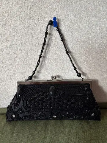 비즈 자수 블랙 파티 백