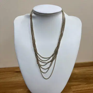 실버 다층 체인 목걸이