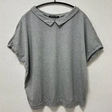 미즈이로 인드 셔츠 칼라 돌먼 티셔츠 그레이