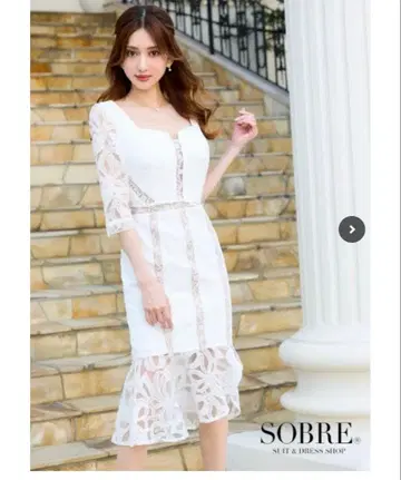 미사용 새상품 SOBRE 레이스 드레스 화이트