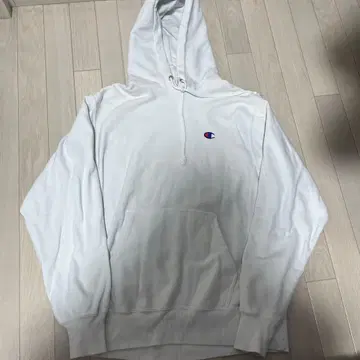 Champion 화이트 후드 부착 후드티