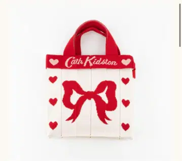 캐스키드슨 니시긴자점 한정판 니트 백 레드 리본