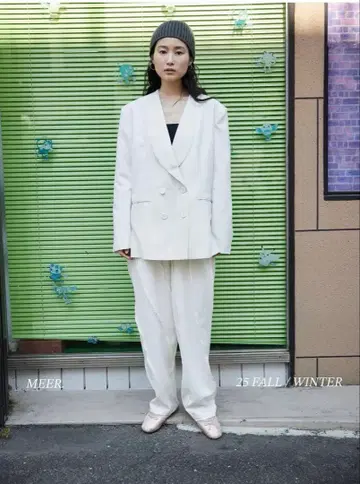 meer 팬츠 RIPPLES SATIN PANTS 화이트