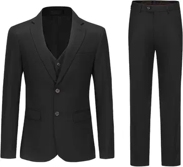 블랙 비즈니스 정장 (자켓 베스트 슬랙스 세트)