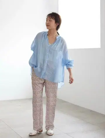 SLOBE IENA 라미 개더 셔츠