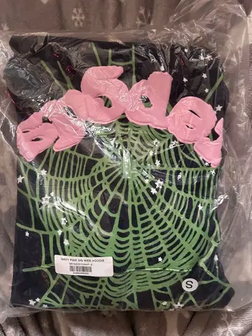 Sp5der Navy Pink Og Web Hoodie S