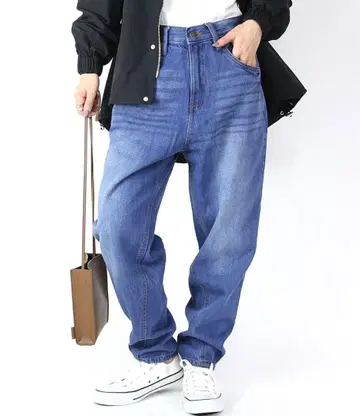 앤잇 and it_ 깊은 밑위의 사루엘 데님 팬츠 블루 L