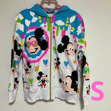 디즈니 리조트 미키 픽셀 아트 후드티 사이즈 S