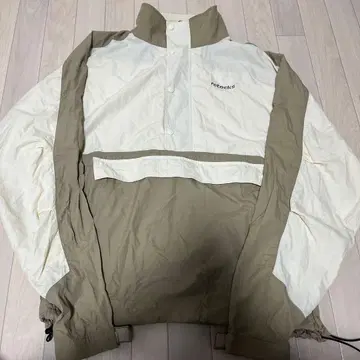 rotock 하프 지퍼 나일론 자켓 베이지/화이트