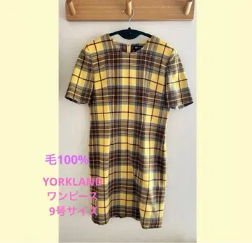 9호 YORKLAND 요크랜드 원피스 무릎 기장 반팔 모 100%
