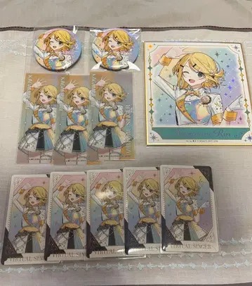 프로세카 감사제 카가미네 린 그리카 색지 캔뱃지 클리어 책갈피 특전