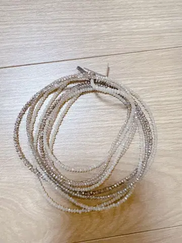 MILLIANNA 비즈 목걸이 클리어 베이지 계열