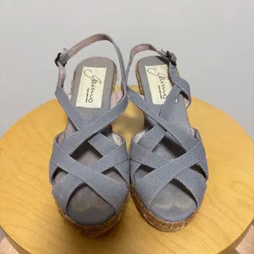 그레이 웨지솔 샌들