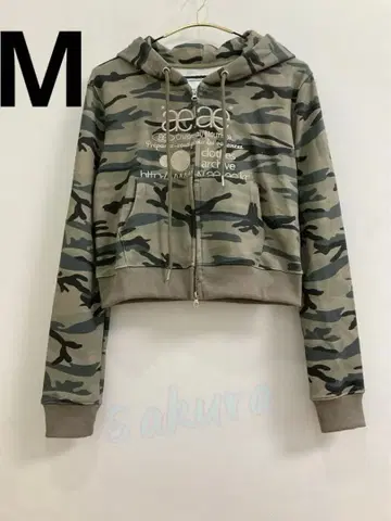 특가! AEAE 카모 패턴 후드 부착 크롭 후드티