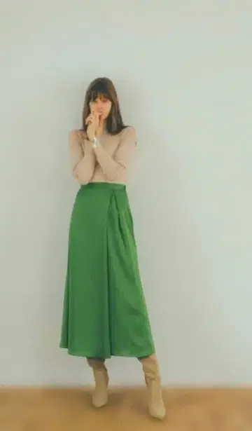 클라네 그린 플레어 스커트 사이즈 0