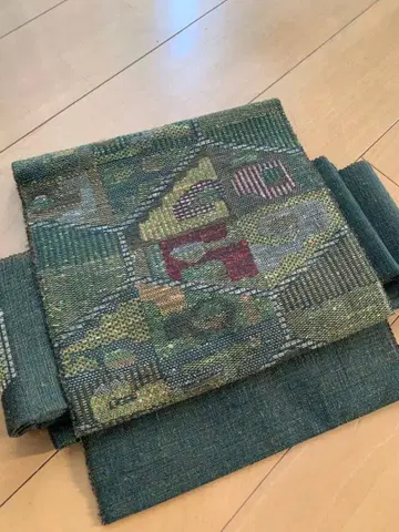 기하학 패턴 그린 계열 나고야 오비