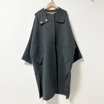 르쉘 블루 후드 오버코트 그레이 36