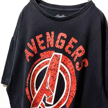 마블 어벤져스 샌디에이고 빅 로고 T셔츠 블랙 XL 구제 의류
