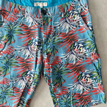 면린넨 리프 무늬 트로피컬 숏팬츠 올 패턴 M 구제 의류 남성용