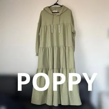 L 사이즈! poppy 아사기니뇨 펄 티어드 후디 원피스
