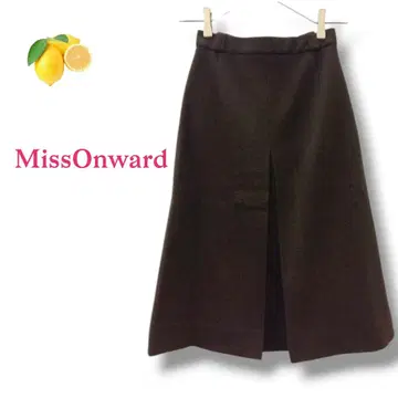 / [미스온워드] 롱 플레어 스커트 사다리꼴 브라운 안감 부착 엘레강트