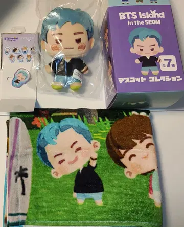 BTS 인더섬 시마무라 RM 페이스 타월 마스코트 브로치