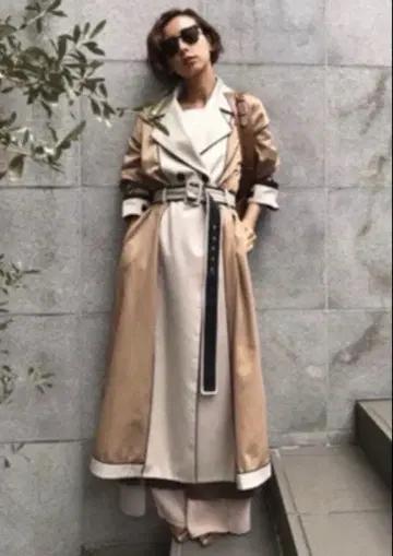 Ameri Vintage 바이컬러 트렌치코트