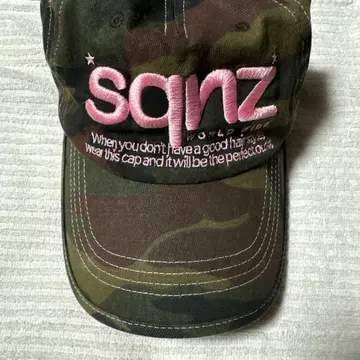sqnz 카모플라쥬 캡 핑크 자수