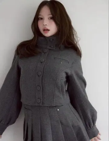 Andmary Zoey stand neck jacket skirt S