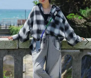 새상품 [be with M] Misayo 컬러풀 체크 셔츠 모노톤