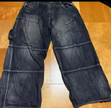 Jaded London 다크 데님 와이드 레그 청바지