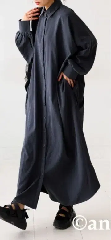 antiqua 셔츠 원피스 그레이