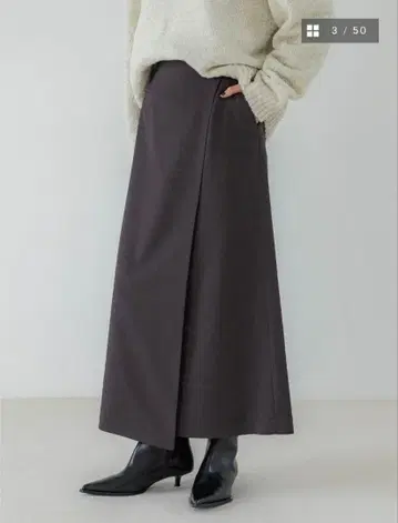 [택 포함 새상품] crewre 울 라이크 랩 롱 스커트